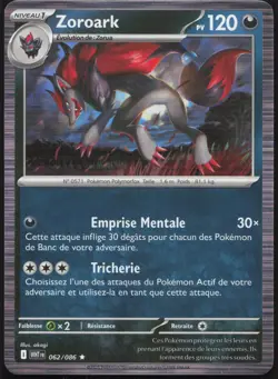 Carte Pokemon Zoroark 062/086 Holo Flamme Blanche Francais - Image 1