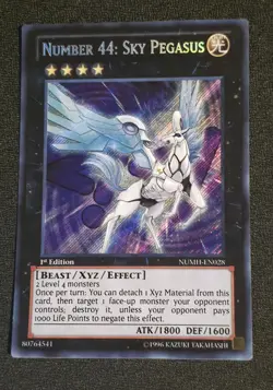 Yu-Gi-Oh! TCG Number 44: Sky Pegasus NUMH-EN028 Secret Rare 1st Ed NM - Image 1