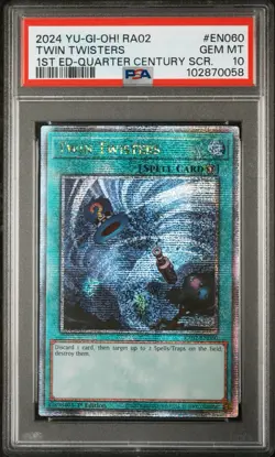 2024 PSA 10 YUGIOH RA02 QC SECRET RARE TWIN TWISTERS 🌪 - Image 1