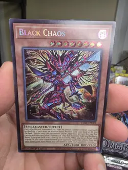 YuGiOh Chaos Origins 1st Edition Black Chaos CORI-EN001 Secret Rare NM - Image 1
