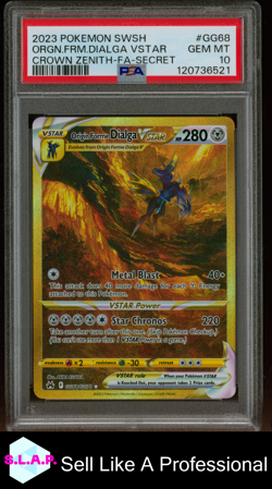 ORGN.FRM.DIALGA VSTAR CROWN ZENITH-FA-SECRET POKEMON SWSH 2023 GG68 EN PSA 10 - Image 1