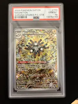 PSA 10 GEM MINT POKEMON MAGNETON #159 SURGING SPARKS POKEMON CENTER ETB PROMO - Image 1