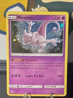 Pokemon TCG Mewtwo SM77 Sun & Moon Cosmos Holo Black Star Promo - Image 1