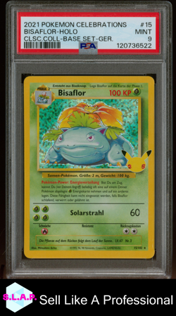 BISAFLOR-HOLO CLSC.COLL-BASE SET-GER. POKEMON CELEBRATIONS 2021 15 PSA 9 - Image 1