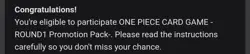 ONE PIECE Card Game ROUND1 Promotion Pack Sealed English Exclusive Pre Order - Image 2