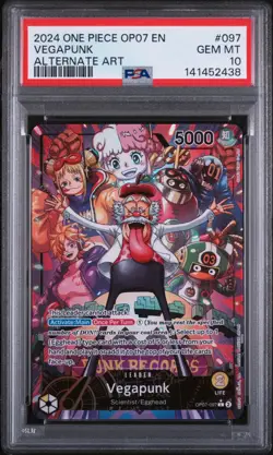 2024 One Piece Vegapunk Alternate Art Leader #OP07-097 PSA 10 - Image 1