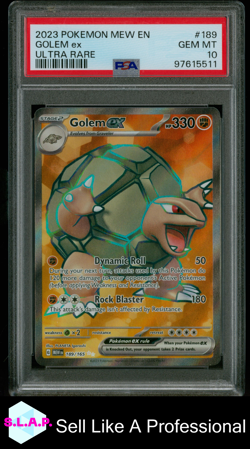 GOLEM EX ULTRA RARE POKEMON MEW EN-151 2023 189 PSA 10 - Image 1