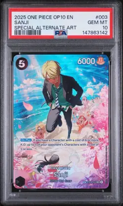 2025 ONE PIECE OP10-ROYAL BLOOD SPECIAL ALTERNATE ART #003 SANJI PSA 10 - Image 1