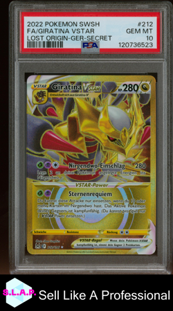 FA/GIRATINA VSTAR LOST ORIGIN-GER-SECRET POKEMON SWSH 2022 212 PSA 10 - Image 1