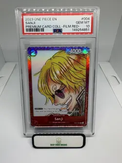 2023 ONE PIECE PREMIUM CARD COLLECTION ONE PIECE FILM RED #004 SANJI PSA 10 - Image 1