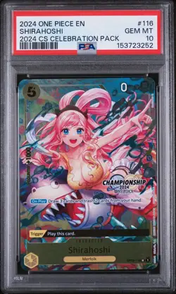 ONE PIECE 2024 CHAMPIONSHIP SHIRAHOSHI #116 CELEBRATION PACK STAMP ENG PSA 10 💎 - Image 1