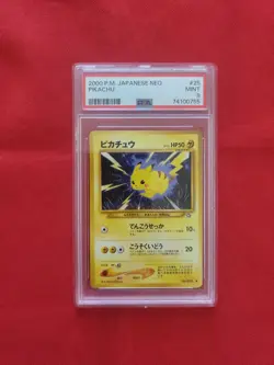 Pokemon: Pikachu Neo 1 Japanese #025 Neo 2000 Nintendo - Vintage PSA 9 Mint -D46 - Image 1