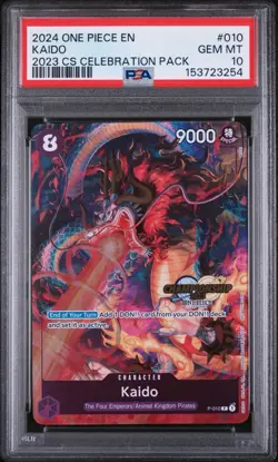 One Piece Kaido P-010 2023 Championship Celebration Pack English Card PSA 10 💎 - Image 1