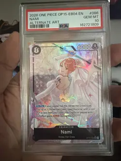 2026 One Piece OP-15-EB04 Adventure On Kami’s Island Nami 086 Alt Art PSA 10 EN - Image 1