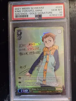 2021 Weiss Schwarz "For A Spezial One" King Sp Gold Sig Psa 10 - Image 1
