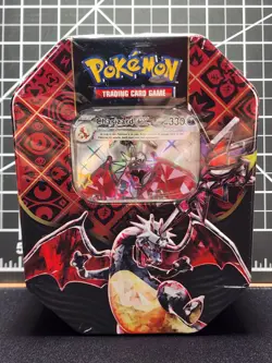 Pokemon TCG Scarlet & Violet Paldean Fates Shiny Charizard ex Tin New Sealed - Image 1