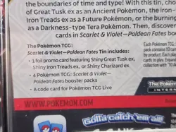 Pokemon TCG Scarlet & Violet Paldean Fates Shiny Charizard ex Tin New Sealed - Image 3