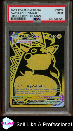 FA/PIKACHU VMAX LOST ORIGIN-GERMAN POKEMON SWSH 2022 TG29 PSA 9 - Image 1