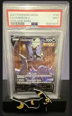 Pokemon 2021 Umbreon V 189/203 Alt Art Evolving Skies PSA 9 - Image 1