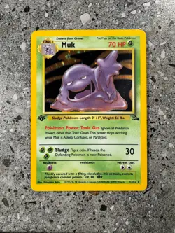 Pokemon TCG Cards 1st Edition Muk 13/62 Fossil Holo Rare LP - Image 1