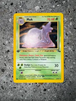 Pokemon TCG Cards 1st Edition Muk 13/62 Fossil Holo Rare LP - Image 3