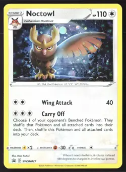 Noctowl SWSH027 Sword & Shield Black Star Promo Pokemon Card - Image 1