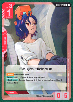 Shuji's Hideout - Dual Impact GD02-126 - Gundam Card Game TCG Card - Image 1