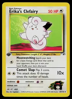 Pokemon Card - Erika's Clefairy Gym Heroes 25/132 1st Edition Rare - Image 1