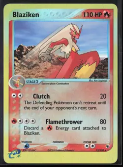 Blaziken 15/109 EX Ruby Sapphire 2003 Reverse Holo E-Reader Vintage Pokemon Card - Image 1