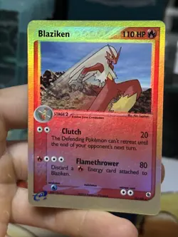 Blaziken 15/109 EX Ruby Sapphire 2003 Reverse Holo E-Reader Vintage Pokemon Card - Image 4