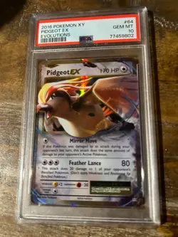POKEMON 2016 XY Evolutions PIDGEOT EX #64 PSA 10 Gem Mint Rare - Image 1