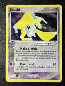 Pokemon Jirachi Holo Rare TCG Card 2004 Hidden Legends 8/101 SWIRL - Image 1