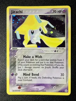 Pokemon Jirachi Holo Rare TCG Card 2004 Hidden Legends 8/101 SWIRL - Image 2