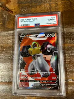 POKEMON 2022 Go Full Art MELMETAL V #075 PSA 10 Gem Mint RARE - Image 1