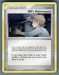 Pokemon TCG Bill's Maintenance 87/112 Uncommon Reverse Holo Card - Image 1
