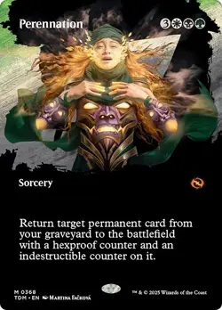Borderless PERENNATION mtg NM-M Tarkir Dragonstorm 1 Mythic - Image 1