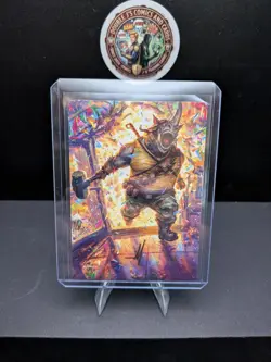 Wizards of the Coast MTG TMNT Art Series Rocksteady Foil Gold Stamp Signed 54/54 - Image 1
