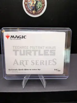 Wizards of the Coast MTG TMNT Art Series Rocksteady Foil Gold Stamp Signed 54/54 - Image 5