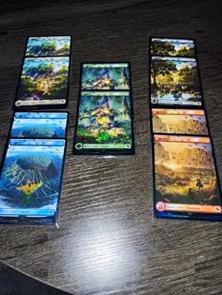 MTG Final Fantasy Track Foil Full Art Basic Lands (2 of each basic land type) - Image 1