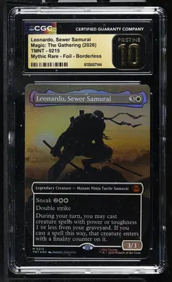 LEONARDO, SEWER SAMURAI Borderless Ninja Turtles Foil CGC Pristine 10 MTG - Image 1