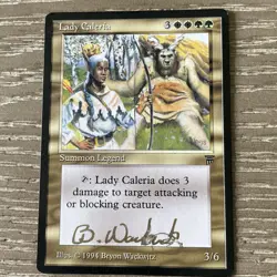 Lady Caleria Legends LP Rare Reserved List MTG Magic Card Signed Wackwitz - Image 1