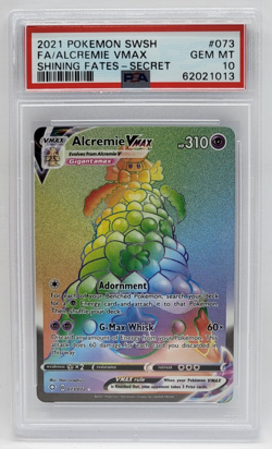 2021 Pokemon Shining Fates Full Art Secret 073 - PSA GEM MINT 10 - ALCREMIE VMAX - Image 1