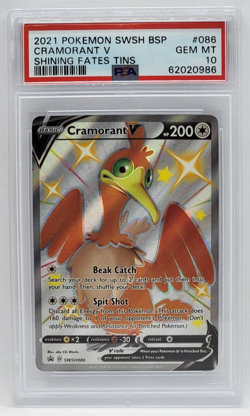 2021 Pokemon Black Star Promo Shining Fates Tins 086 PSA GEM MINT 10 CRAMORANT V - Image 1