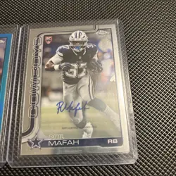 2025 Topps Chrome Phil Mafah Lot Auto + /199 Blue + /99 Green Cowboys - Image 4