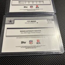 2025 Topps Chrome Phil Mafah Lot Auto + /199 Blue + /99 Green Cowboys - Image 5