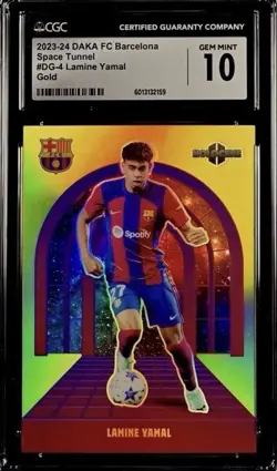 /10 CGC 10 RC Lamine Yamal 2023-24 DAKA FC Barcelona Gold Refractor Rookie RARE - Image 1