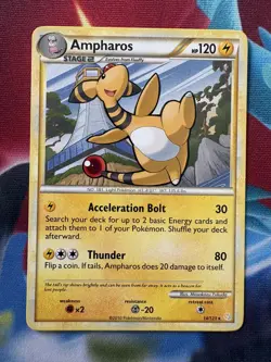 Pokemon TCG Ampharos Heartgold Soulsilver 14/123 Regular Rare Non Holo 2010 - Image 1