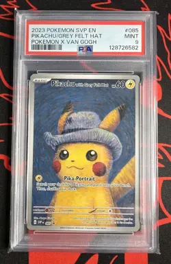 Pokemon Card English Pikachu with Grey Felt Hat #085 Van Gogh Promo PSA 9 🔥 - Image 1
