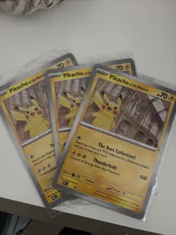 3x Pokemon TCG Pikachu At The Museum - Image 1