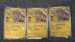 3x Pokemon TCG Pikachu At The Museum Promo Card UK Exclusive BUNDLE (Sealed) - Image 1
